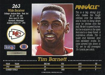 1993 Pinnacle #263 Tim Barnett Back