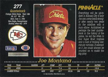 1993 Pinnacle #277 Joe Montana Back