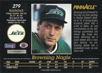 1993 Pinnacle #279 Browning Nagle Back