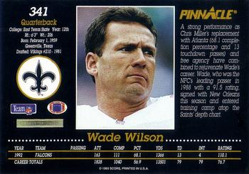 1993 Pinnacle #341 Wade Wilson Back