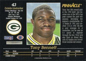 1993 Pinnacle #43 Tony Bennett Back