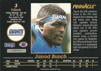 1993 Pinnacle #3 Jarrod Bunch Back