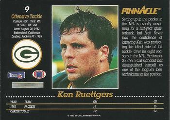 1993 Pinnacle #9 Ken Ruettgers Back