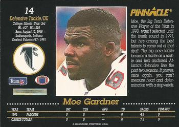 1993 Pinnacle #14 Moe Gardner Back