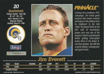 1993 Pinnacle #20 Jim Everett Back