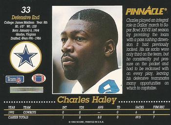 1993 Pinnacle #33 Charles Haley Back