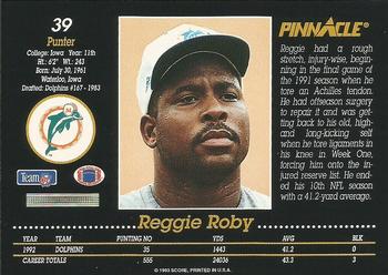 1993 Pinnacle #39 Reggie Roby Back