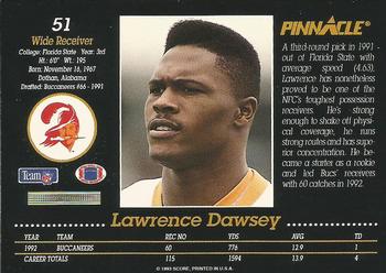 1993 Pinnacle #51 Lawrence Dawsey Back