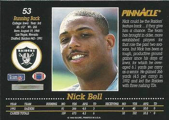 1993 Pinnacle #53 Nick Bell Back
