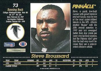 1993 Pinnacle #73 Steve Broussard Back