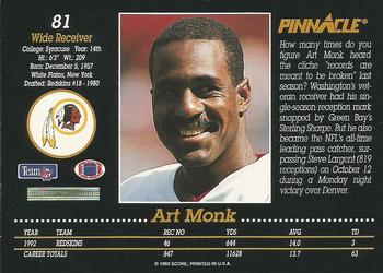 1993 Pinnacle #81 Art Monk | Trading Card Database