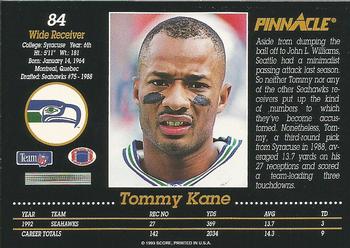 1993 Pinnacle #84 Tommy Kane Back