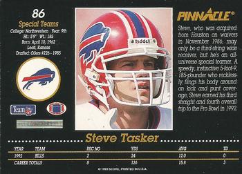 1993 Pinnacle #86 Steve Tasker Back