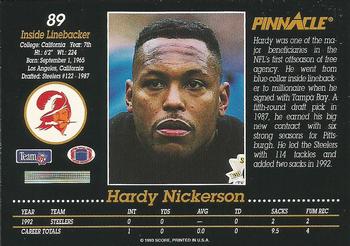 1993 Pinnacle #89 Hardy Nickerson Back