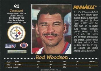 1993 Pinnacle #92 Rod Woodson Back