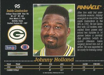 1993 Pinnacle #95 Johnny Holland Back