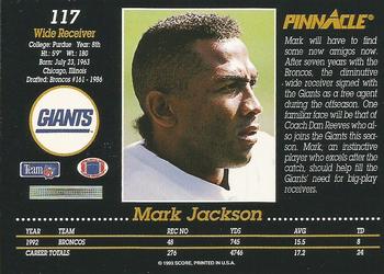 1993 Pinnacle #117 Mark Jackson Back