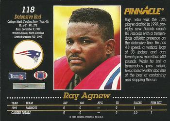 1993 Pinnacle #118 Ray Agnew Back
