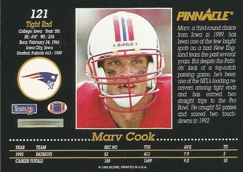 1993 Pinnacle #121 Marv Cook Back