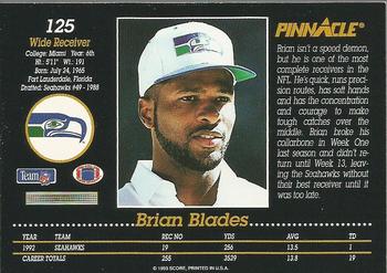 1993 Pinnacle #125 Brian Blades Back