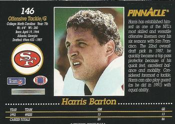1993 Pinnacle #146 Harris Barton Back