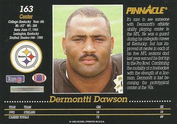 1993 Pinnacle #163 Dermontti Dawson Back
