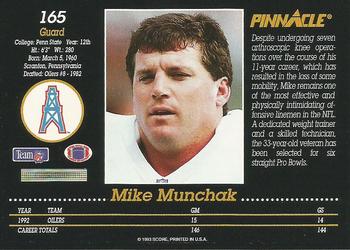 1993 Pinnacle #165 Mike Munchak Back