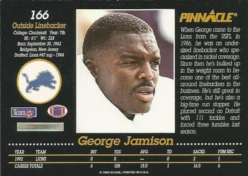 1993 Pinnacle #166 George Jamison Back