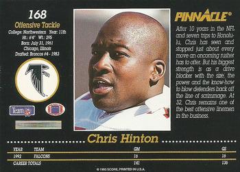 1993 Pinnacle #168 Chris Hinton Back