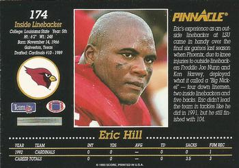 1993 Pinnacle #174 Eric Hill Back