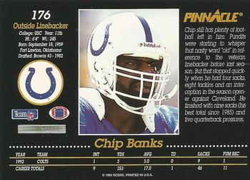 1993 Pinnacle #176 Chip Banks Back