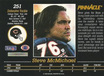1993 Pinnacle #251 Steve McMichael Back