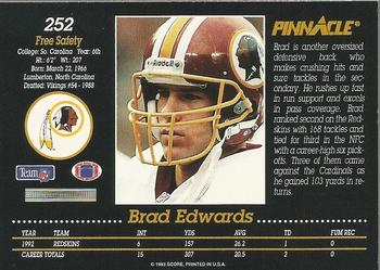 1993 Pinnacle #252 Brad Edwards Back