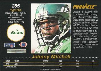 1993 Pinnacle #285 Johnny Mitchell Back