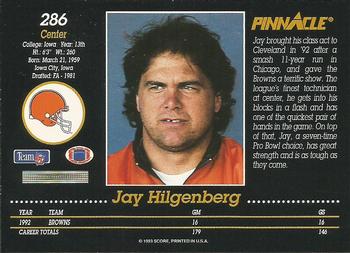 1993 Pinnacle #286 Jay Hilgenberg Back