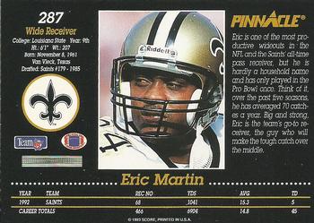 1993 Pinnacle #287 Eric Martin Back