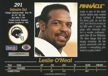 1993 Pinnacle #291 Leslie O'Neal Back