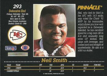 1993 Pinnacle #293 Neil Smith Back