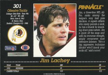 1993 Pinnacle #301 Jim Lachey Back