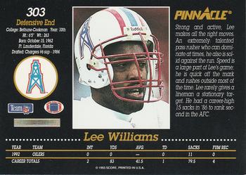 1993 Pinnacle #303 Lee Williams Back