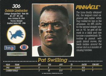 1993 Pinnacle #306 Pat Swilling Back