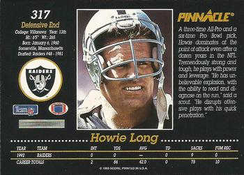 1993 Pinnacle #317 Howie Long Back