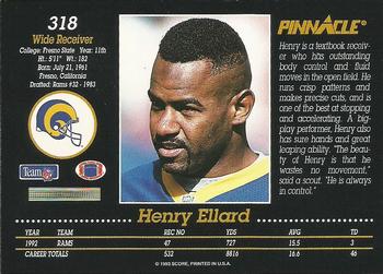 1993 Pinnacle #318 Henry Ellard Back
