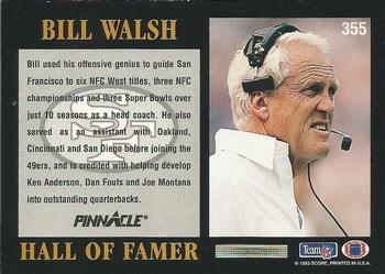 1993 Pinnacle #355 Bill Walsh Back
