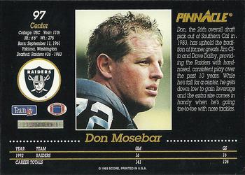 1993 Pinnacle #97 Don Mosebar Back
