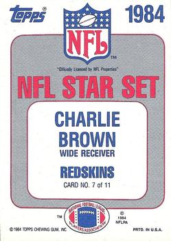 1984 Topps - Glossy NFL Stars #7 Charlie Brown Back