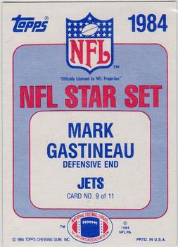 1984 Topps - Glossy NFL Stars #9 Mark Gastineau Back