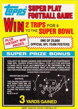 1984 Topps - Super Play Game Cards #2 Houston Oilers Front