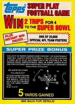 1984 Topps - Super Play Game Cards #11 Atlanta Falcons Front