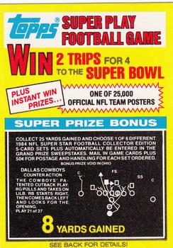 1984 Topps - Super Play Game Cards #21 Dallas Cowboys Front
